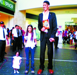 当最高遇到最矮 二人身高相差174厘米