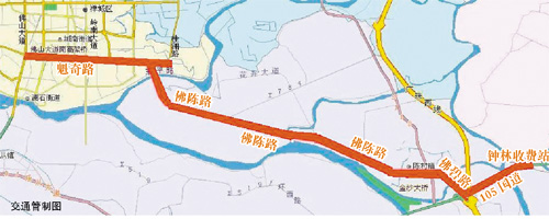 105国道佛碧路佛陈路魁奇路设置亚运专用道