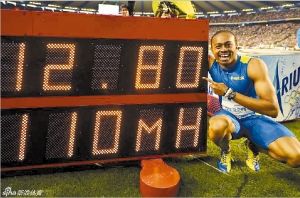 12秒80!梅里特破110米栏世界纪录