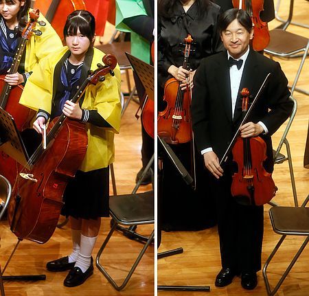 日本皇太子与女儿同登舞台 用大提琴奏名曲(图)