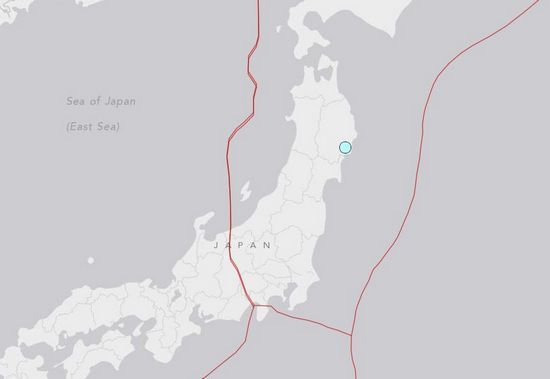 地震位置图,来源:美国地质勘探局网站.