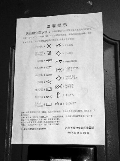 居民疑发现小偷踩点暗号 警方:发现应清除(图)