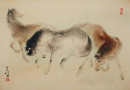 李曼峰 马群 油彩 纤维板 1950年代作
