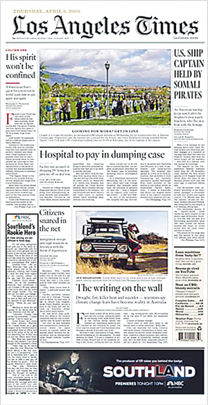 《洛杉矶时报》头版广告惹争议