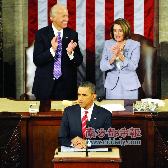 奥巴马首份国情咨文 大打经济牌 用2\/3篇幅阐述