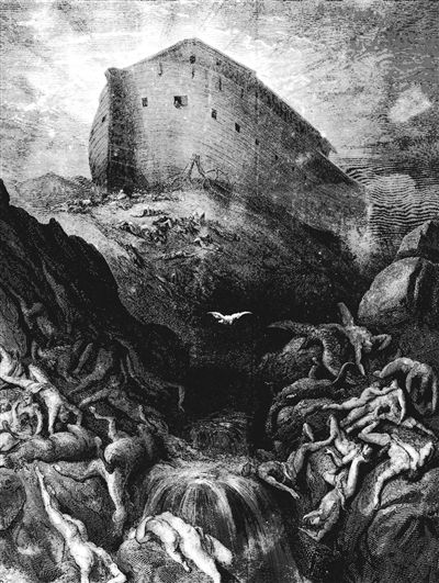 19世纪著名法国插画家多雷的画，展现大洪水过后的末日景象。