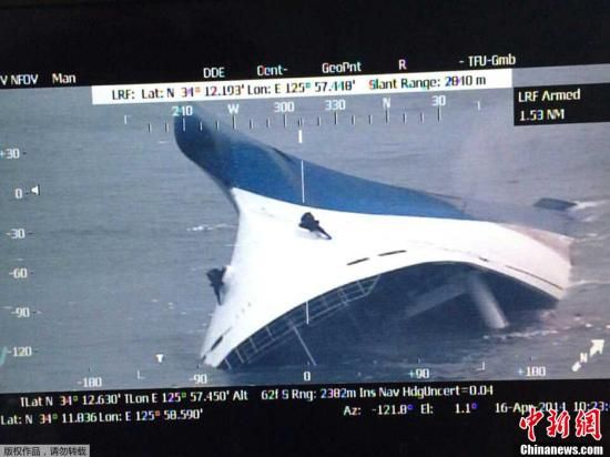 ��������ʱ��16������8ʱ58������һ������470�����˿͵ġ�����(SEWOL)�š������ں������Ϻ�������ˮ�¹��³���ͼΪ�����ºš����ּ���ȫ����û����Ԯ��Ա���ϴ�����о�Ԯ��