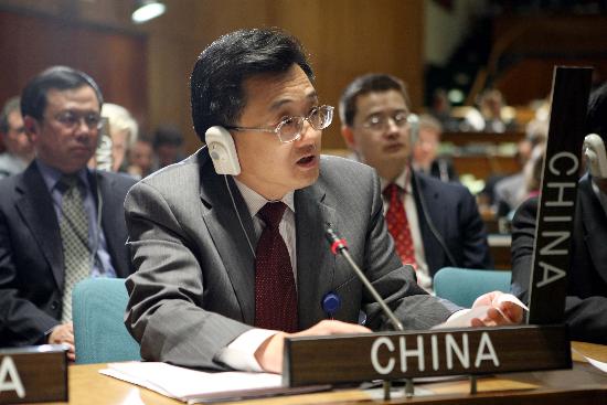图文:中国常驻联合国副代表刘振民在发言