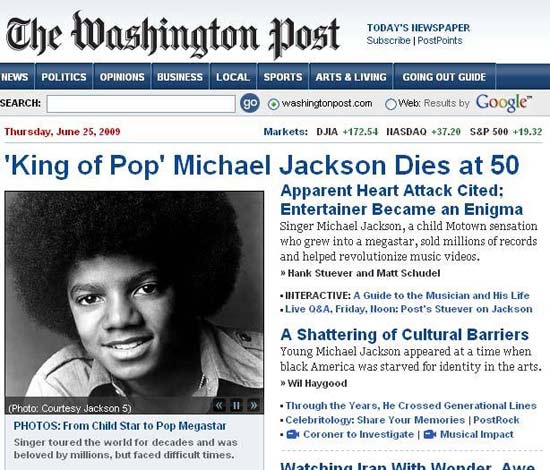 图文:华盛顿邮报报道迈克尔-杰克逊去世_新闻中心_新浪网