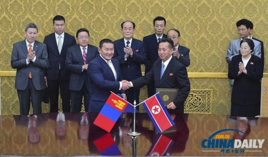 蒙古总统访问朝鲜 成金正恩执政后首位到访元