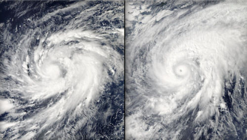NASA拍摄台风“鹦鹉” 两天内形成巨大台风眼(图)_新浪新闻