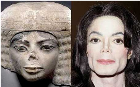 Egyptian Michael Jackson: The limestone statue has gaunt cheeks, glaring eyes and - most strikingly - a tipless nose(Agencies)