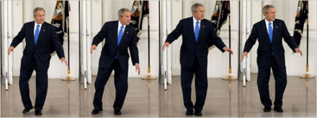 Bush dances while waiting for McCain