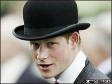 Prince Harry in a bowler hat 