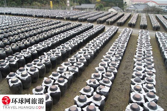 醋田里整齐地“种”满了黑色醋坛子(卢长银摄) 醋田里整齐地“种”满了黑色醋坛子(卢长银摄)