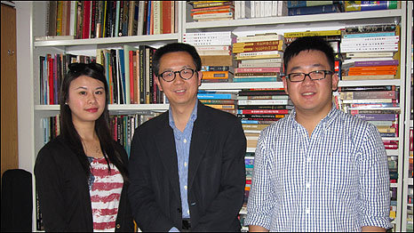 Professor Tao, from SOAS, with two of his students