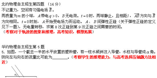 2011年自主招生华约北约物理试题点评