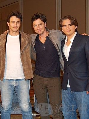 From left: James Franco, Zach Braff and Prince Michael Jackson