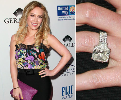 Mike Comrie shocked Hilary Duff with a platinum 14-carat radiant-cut ring while on a Hawaiian vacation in February 2010. Mike Comrie ö14Ĳ Hillary Duff һⳡ鷢20102ǵ֮С