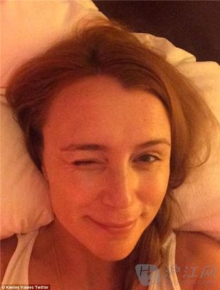 Hey you: Actress Keeley Hawes gave a playful wink.