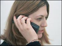 A woman talking on a mobile phone