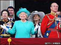 The Queen and the Royals on balcony