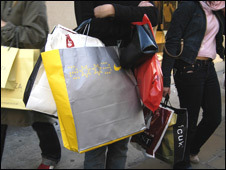 Shoppers with purchases