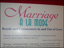 Marriage a la Mode exhibition sign at London's Cartoon Museum