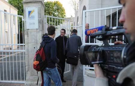 At the school gates: The case is headline news in France