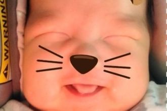 何洁儿子变萌猫 眯缝眼吐舌搞怪被赞像妈