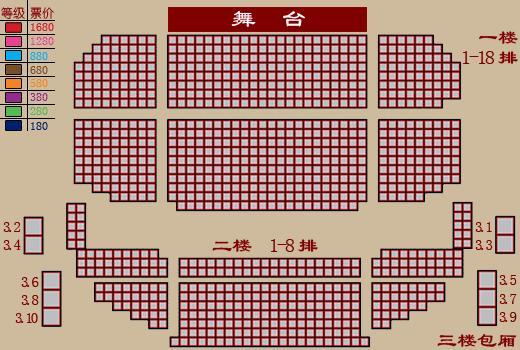 资料图片:国家话剧院--海淀剧院座位图