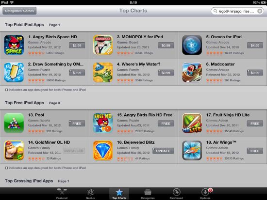 《Gold Miner OL HD》美國App Store遊戲榜14位