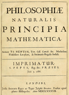 《自然哲学的数学原理》拉丁语首版，值得一提的是，此书全凭哈雷彗星的发现者爱德蒙·哈雷提供了出版费才得以问世