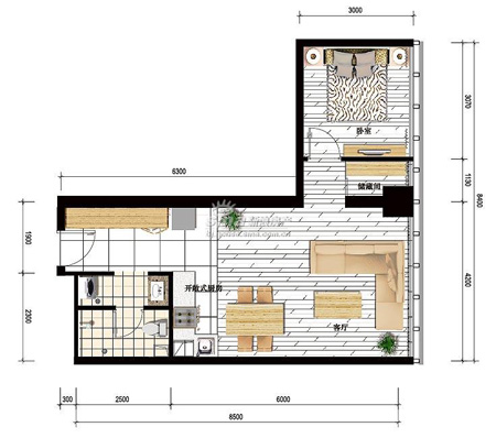 金澳国际70平一室二厅一卫