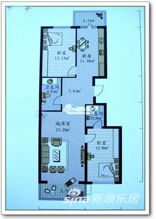70平方米户型图