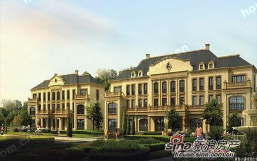 梦泉风景以精致的新古典主义欧式建筑,周边绿地自然延伸到建筑底层