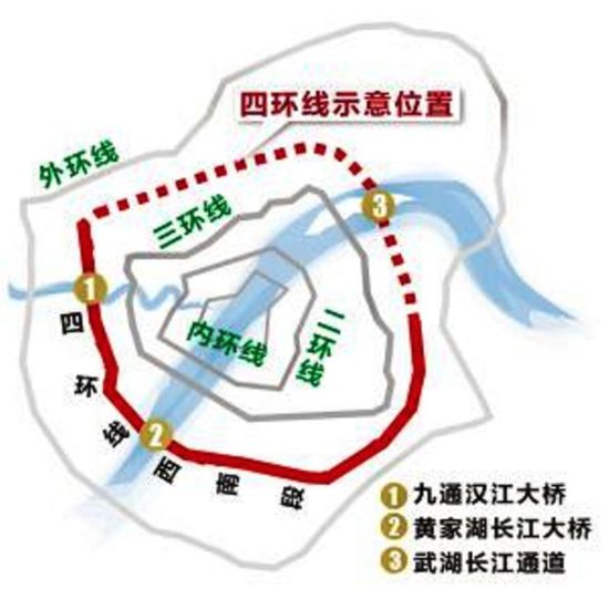 武汉四环线走向公布 分六段建设(图)_热点聚焦
