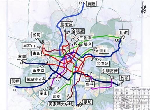 武汉地铁的规划中线路-