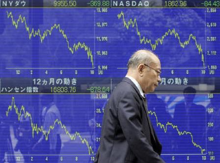 日经平均股价指数3周内首次跌破万元(图)_日本
