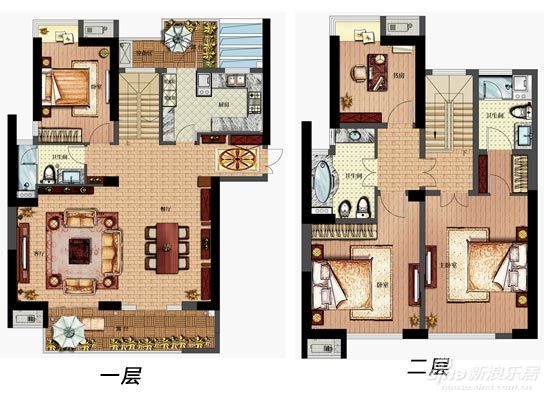 图为金隅江城府186方跃层户型