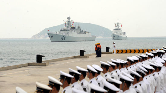 资料图:中国海军护航编队返回国内