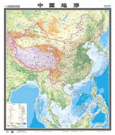 最新竖版中国地形图:南海诸岛首次与大陆同比例出现