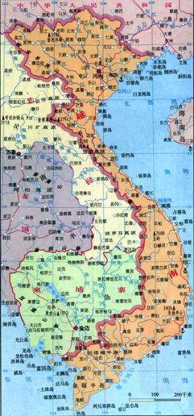 柬埔寨与越南地图,1978年底至1979年初,越南