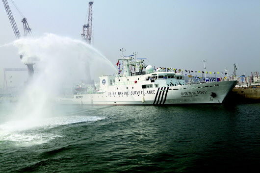 中国最先进千吨级海监船入列水炮射程可达百米|海监|中国|海监船_新浪军事