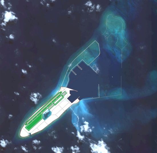 网友假想的永暑礁航空基地 网友假想的永暑礁航空基地