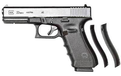 glock22 gen4手枪,图片还展示了可调节的握把垫片