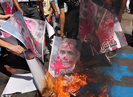 巴勒斯坦焚烧奥巴马头像