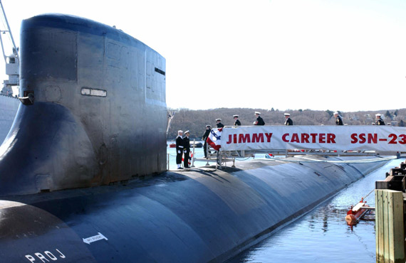 图文：第三艘海狼级康涅狄格号核潜艇服役仪式