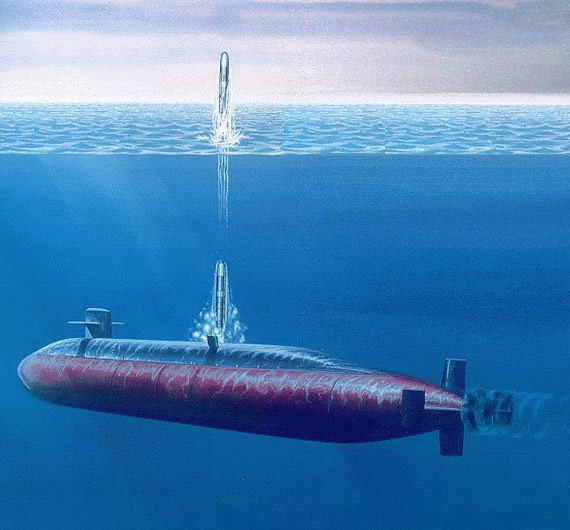 图文:美国俄亥俄级核潜艇发射导弹示意图