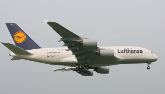 德国汉莎航空“北京”号空客A380客机飞抵北京首都机场 摄影：陈诚